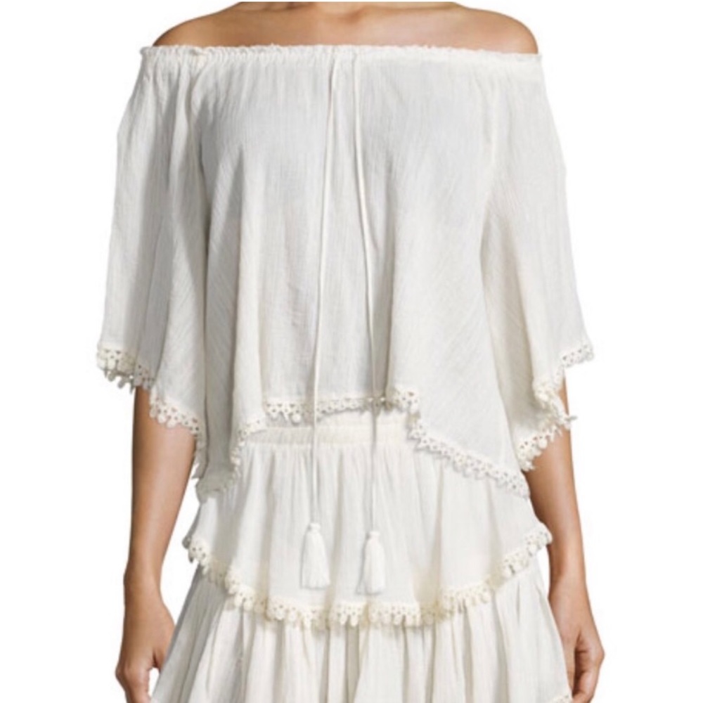 LoveShackFancy 100% Cotton Peasant Top